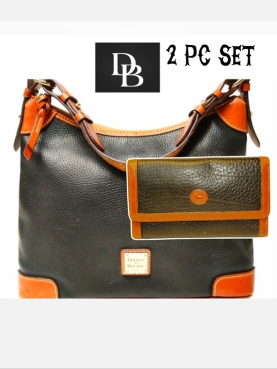 Dooney & Bourke Handbags - Dooney & Bourke 1975  Pebble Grain Leather Hobo Bag & Wallet Set.